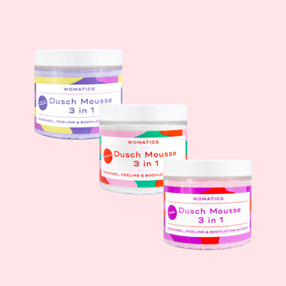 Set, Sparen, duschmousse, fluff, duschfluff, duschschaum, peeling, rose, duschgel, duschen, geschenk