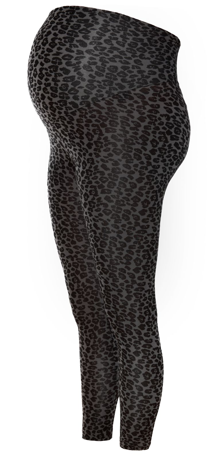 Umstandsleggings Leoprint, grau/schwarz